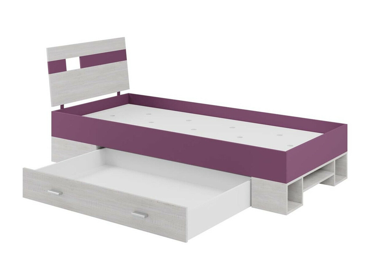 Vaikų kambario komplektas Omaha D142 (Violetinė + Balinta pušis)