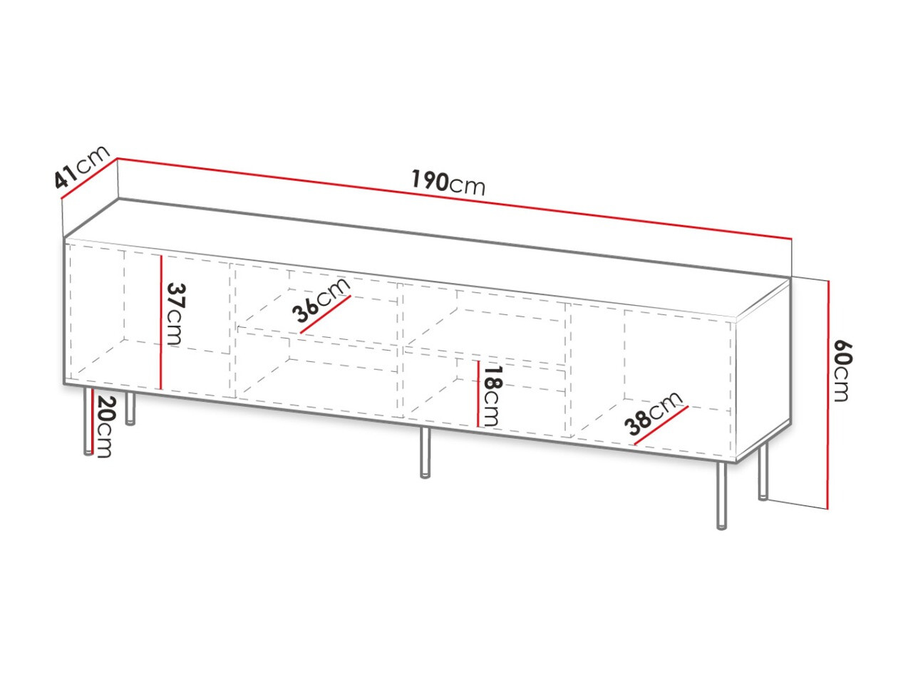 TV staliukas Lorelbo 103 (Votan ąžuolas + Juoda)