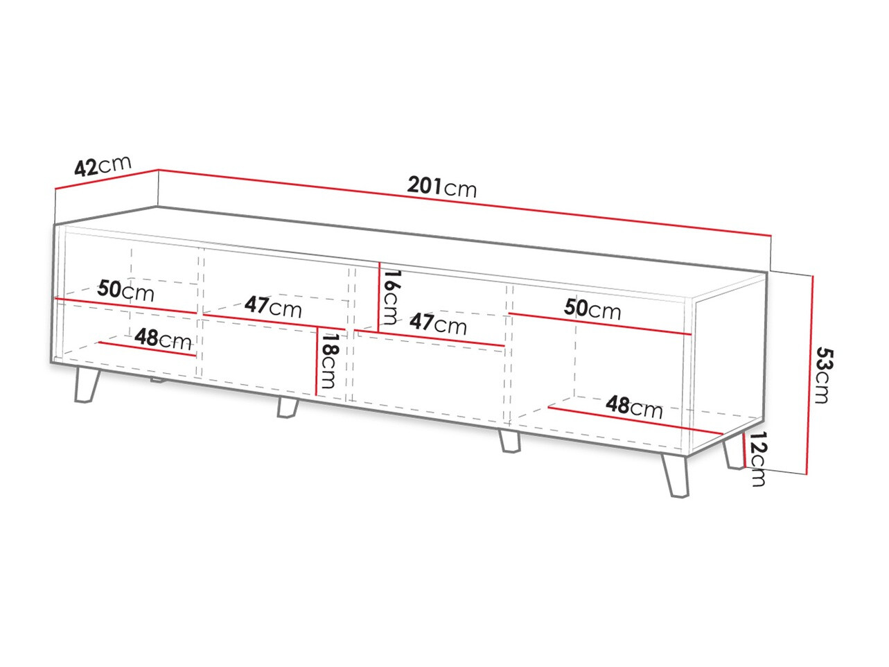 TV staliukas Comes I (Antracitas)