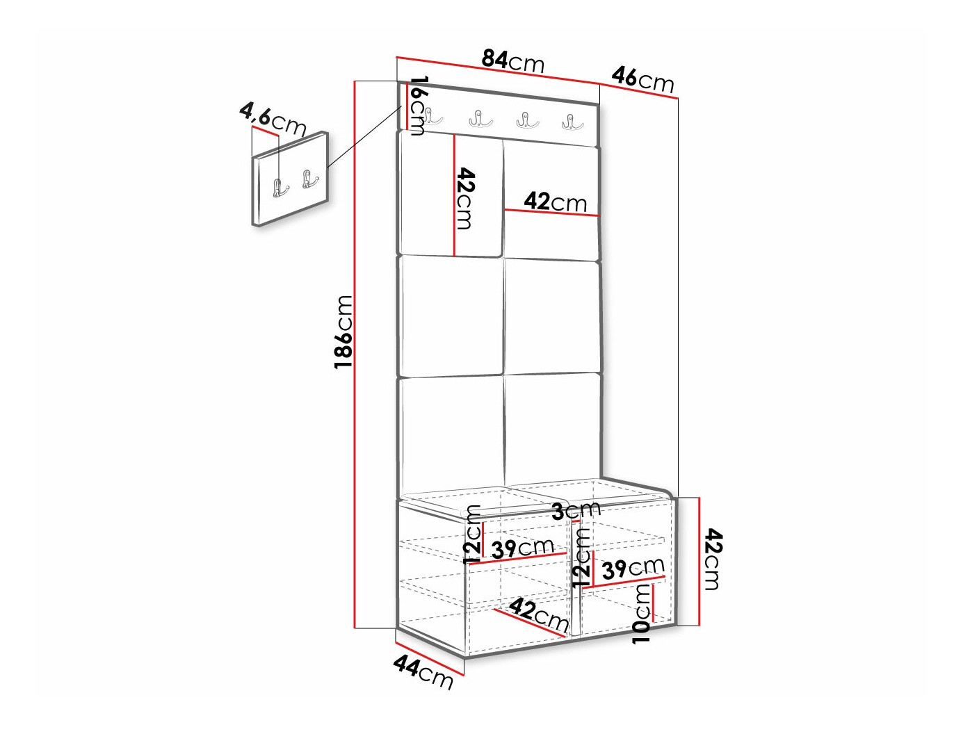 Prieškambario komplektas Hartford 375 (Manila 02)