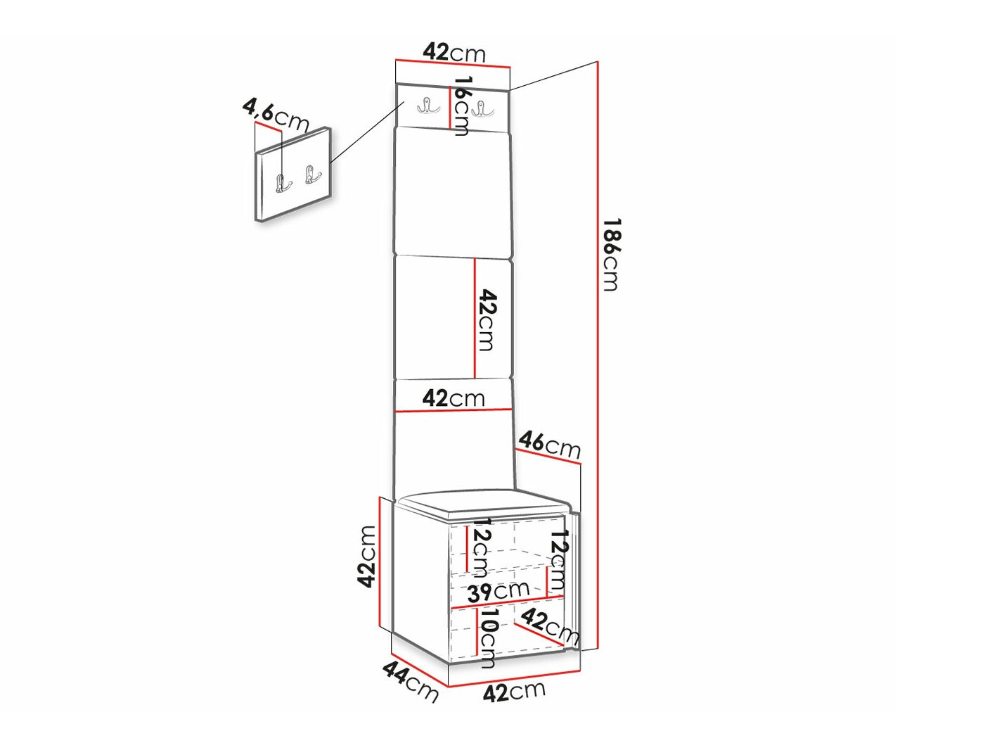 Prieškambario komplektas Hartford 378 (Eko oda Soft 011)