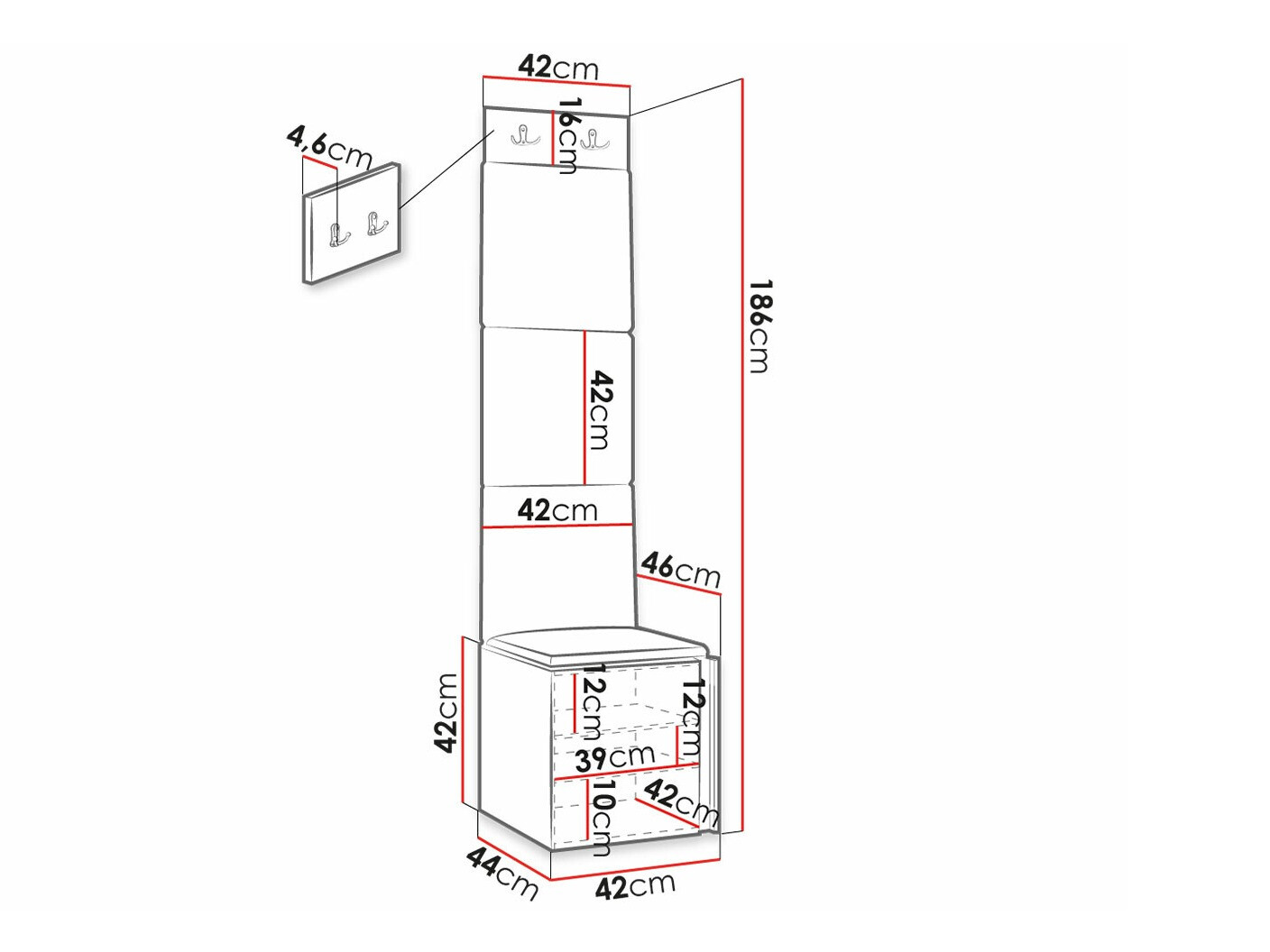 Prieškambario komplektas Hartford 378 (Eko oda Soft 011)