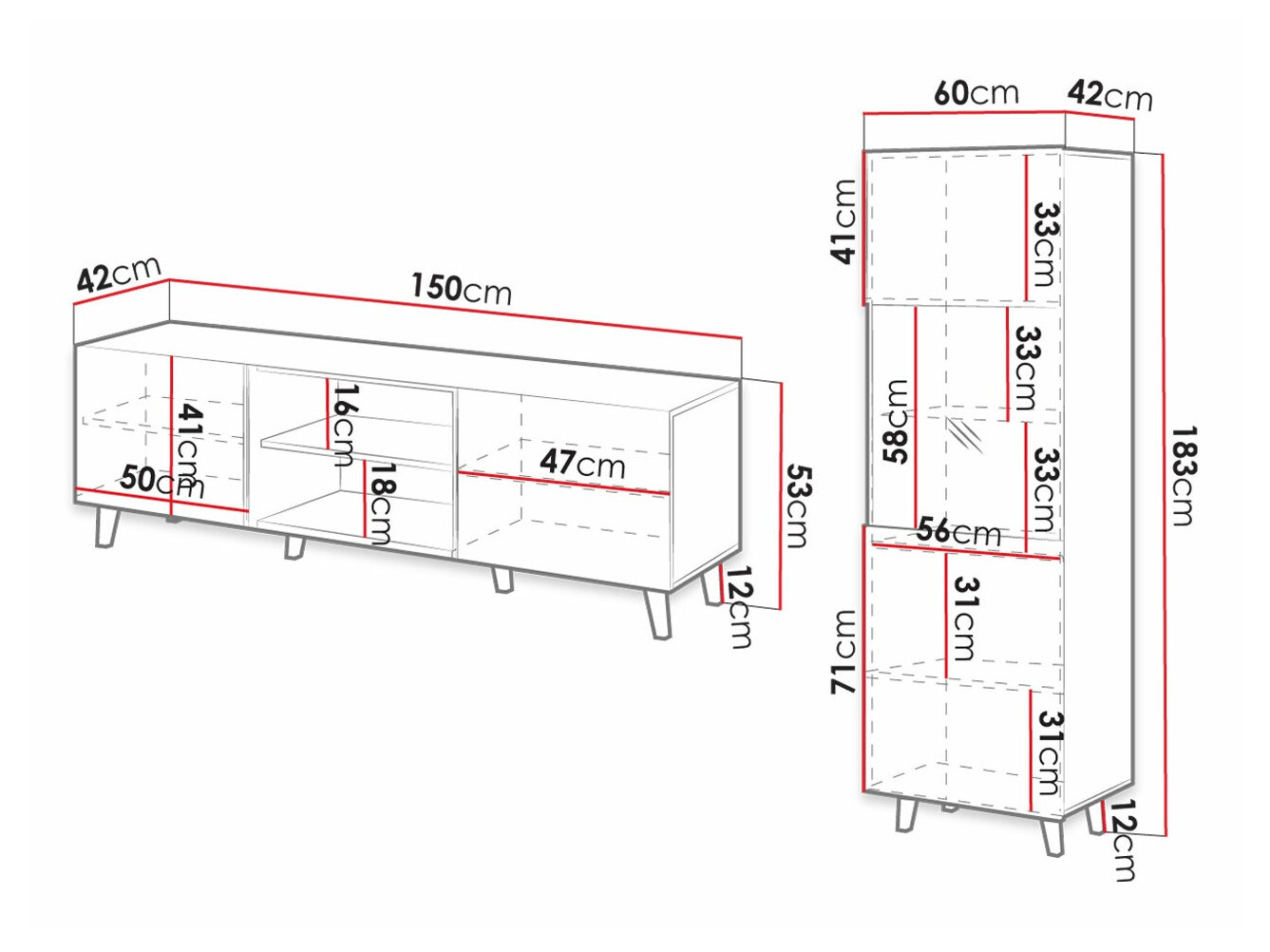 Svetainės komplektas Dicto I (Balta)