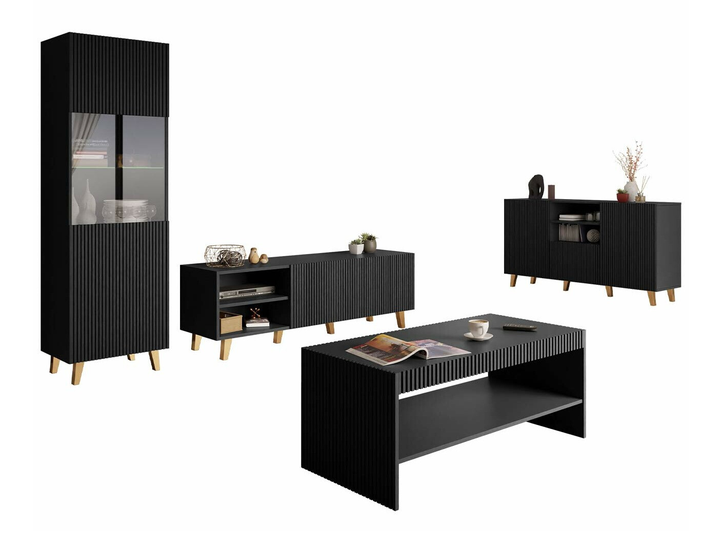 Svetainės komplektas Dicto (Juoda)