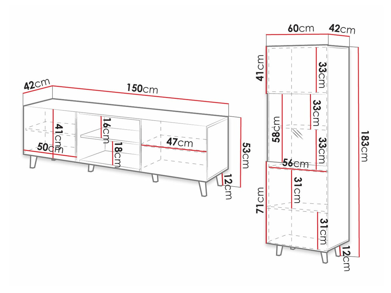 Svetainės komplektas Levmari 110 (Juoda)