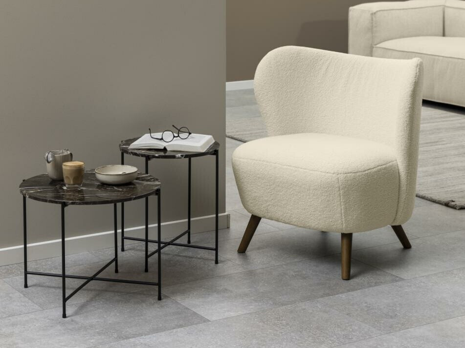 Šoninis staliukas Norsica 609 (Rudas marmuras + Juoda)