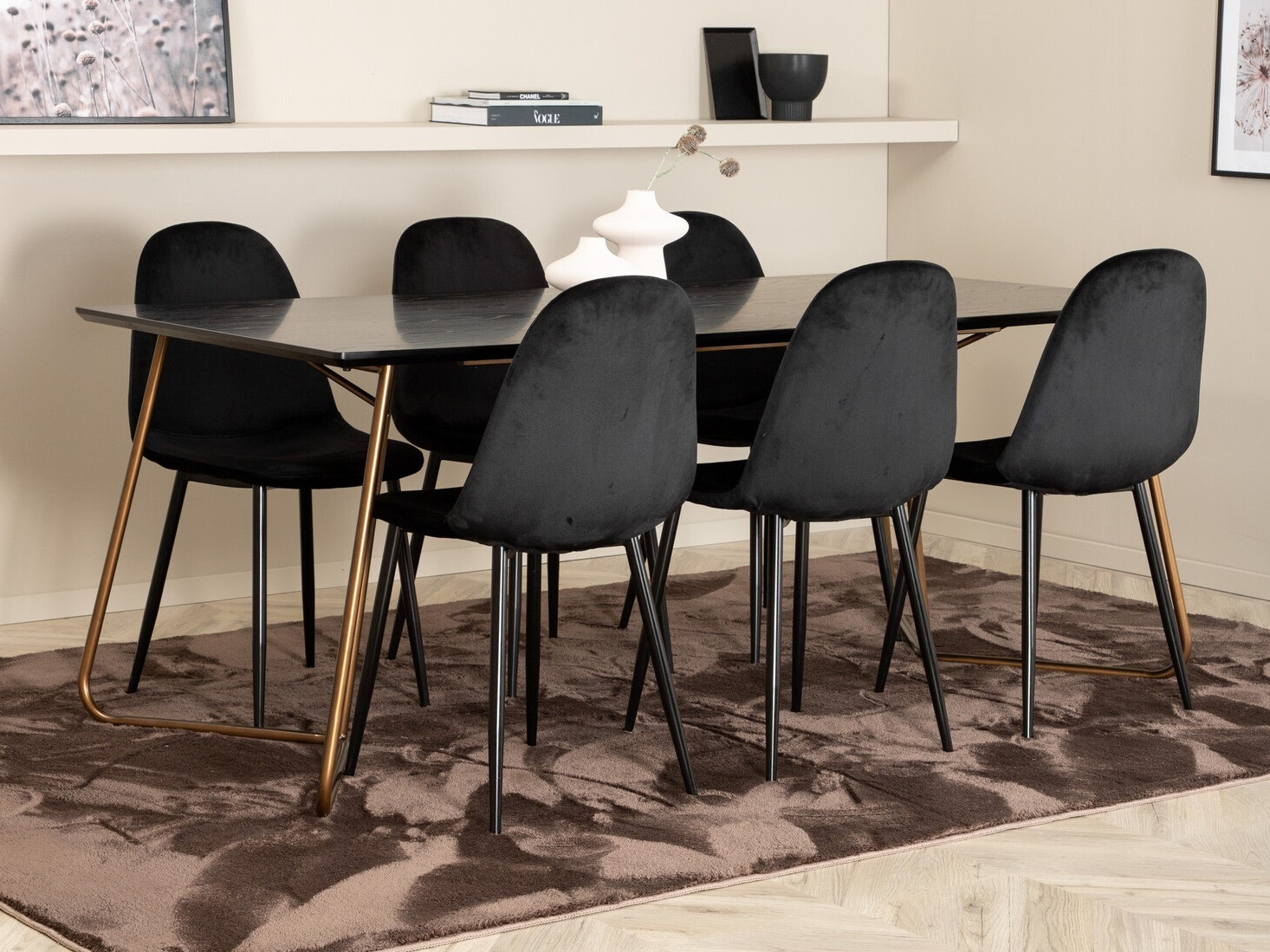 Valgomojo komplektas Dallas 2713 (Juoda)