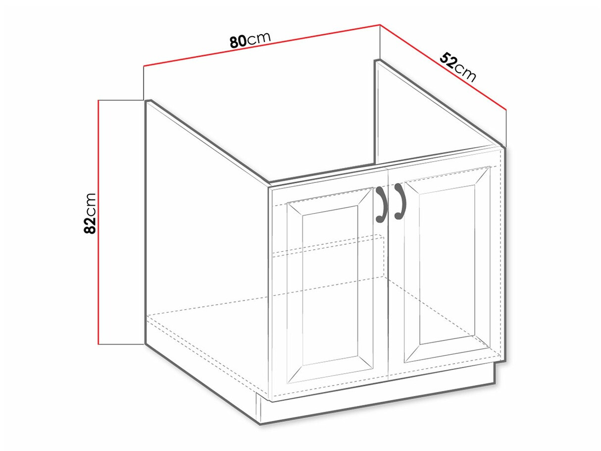 Modulinė spintelė plautuvei su durelėmis Retro White 121