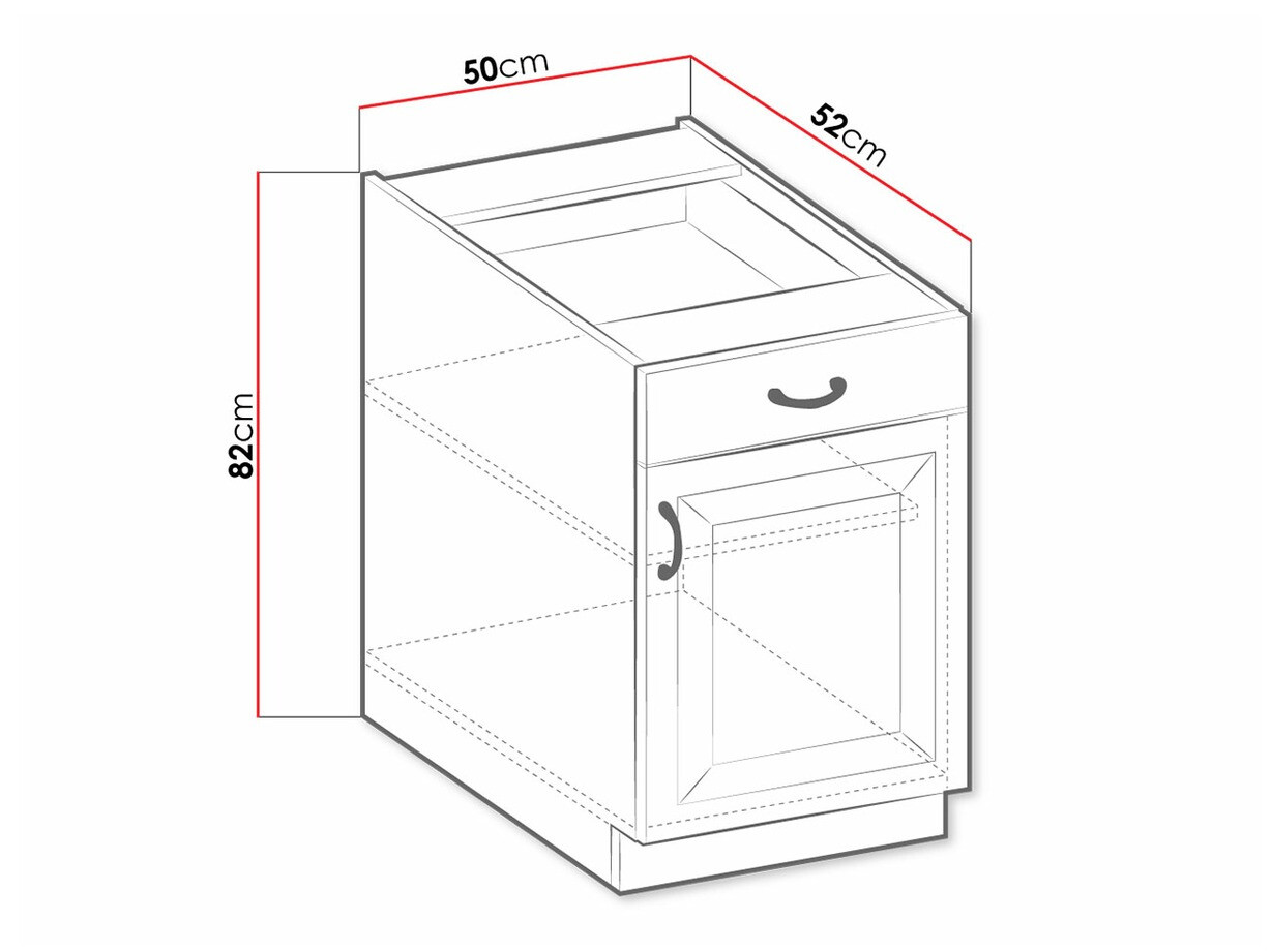 Modulinė spintelė su stalčiumi ir durelėmis Retro White 105