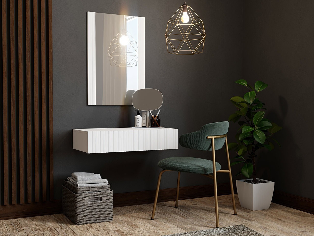 Makiažo staliukas Levmari 111 (Balta)