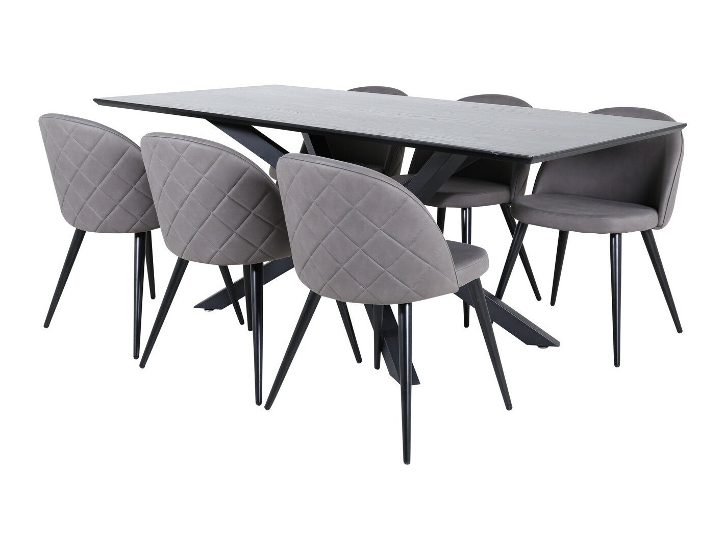 Valgomojo komplektas Dallas 2693 (Pilka + Juoda)