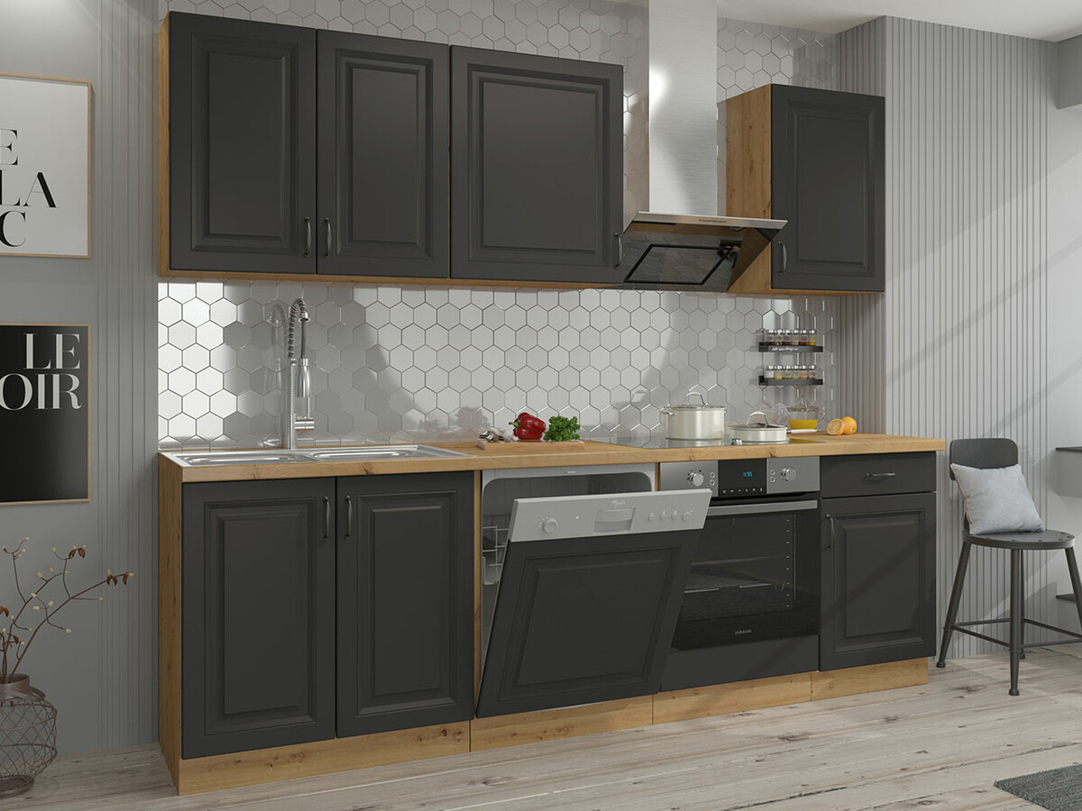 Modulinis virtuvės komplektas Retro Grey 150