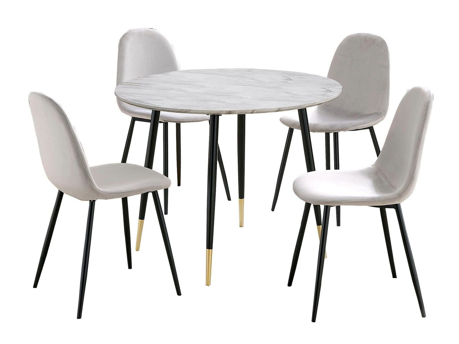 Valgomojo komplektas Denton 1146 (Pilka + Baltas marmuras)