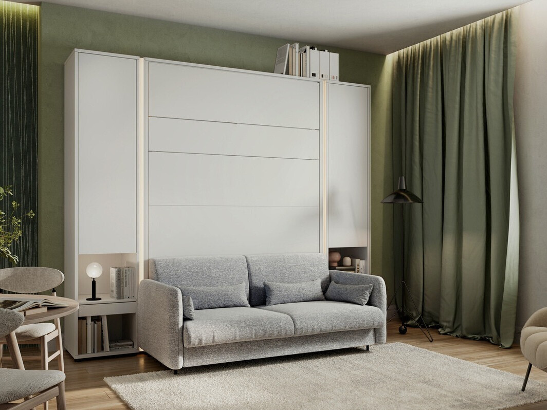 Baldų komplektas Concept Pro Lenart VI (Balta + Pilka)