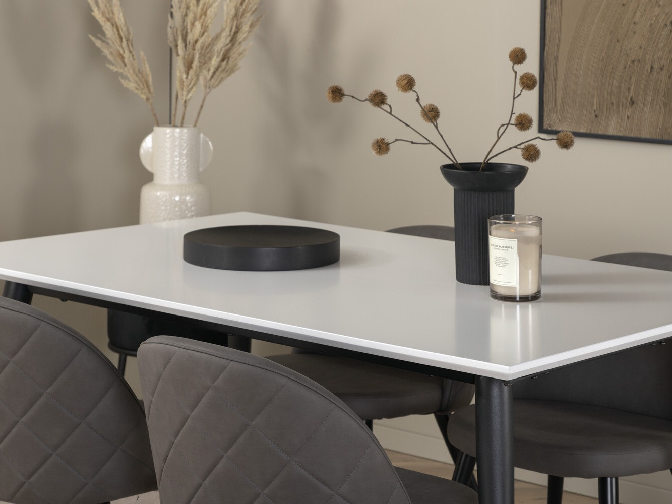 Valgomojo komplektas Dallas 2738 (Pilka + Juoda)