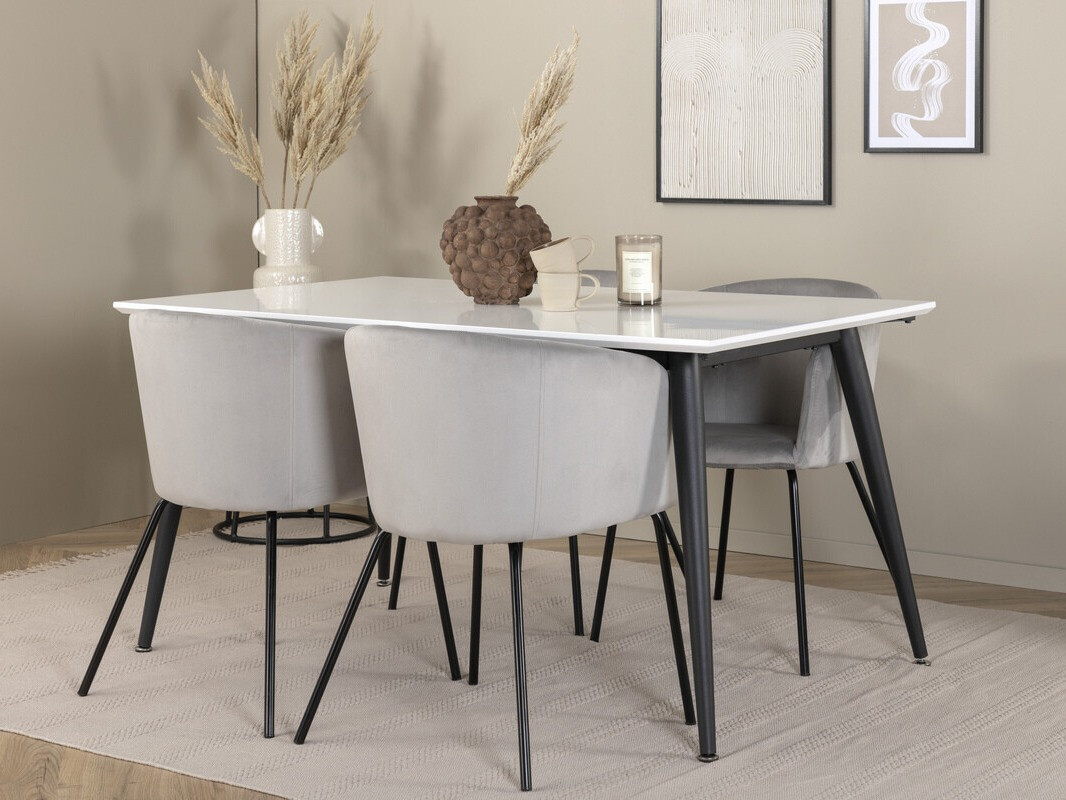 Valgomojo komplektas Dallas 2739 (Pilka + Juoda)