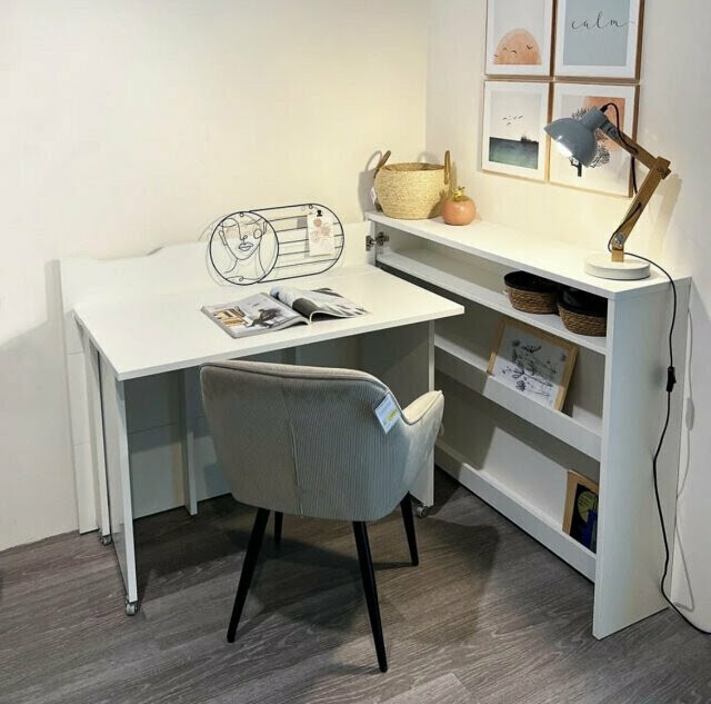 Kampinis darbo stalas Concept Pro Lenart (Balta)