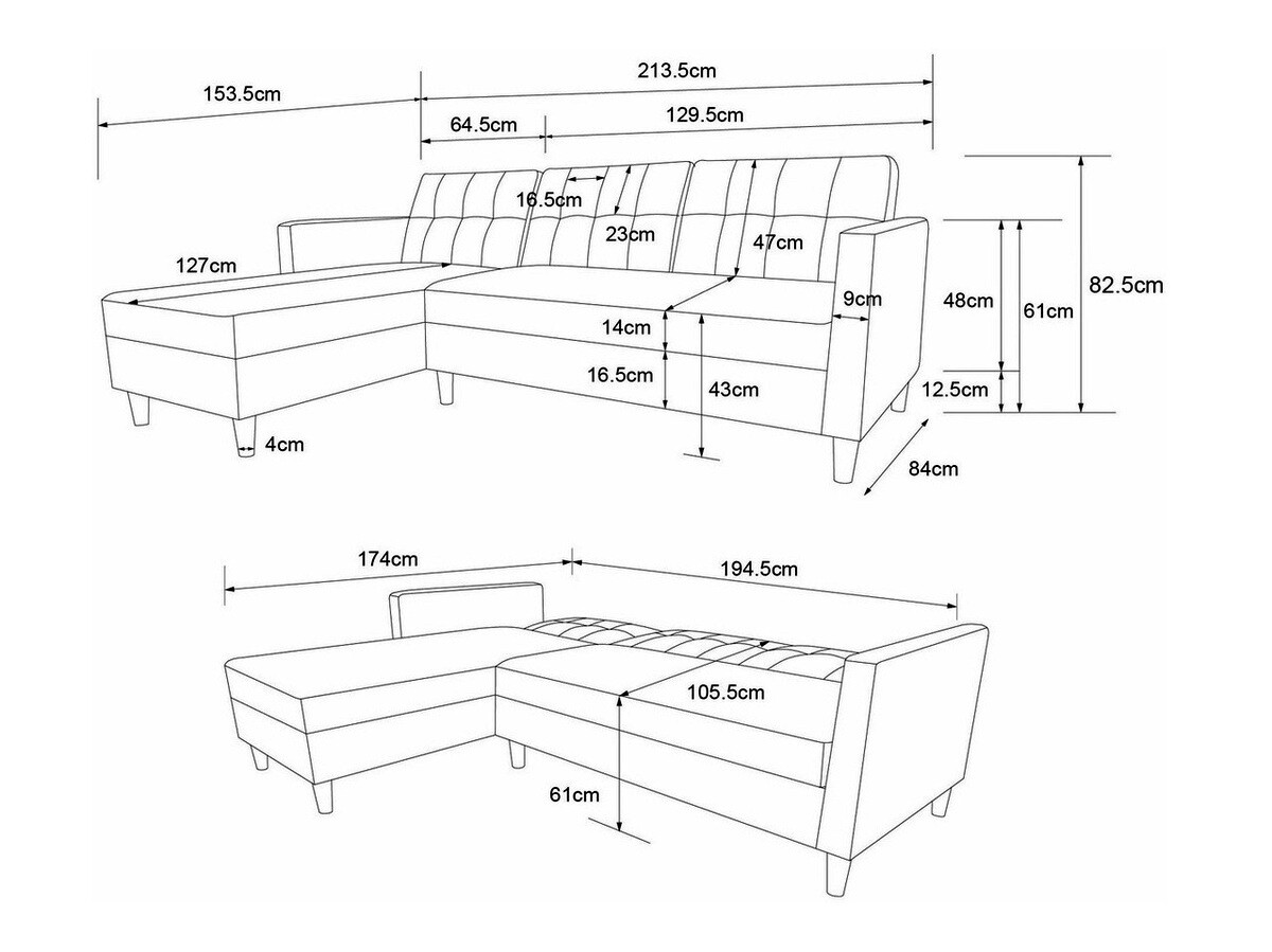 Minkštas kampas Tulsa 539 (Tamsi pilka)