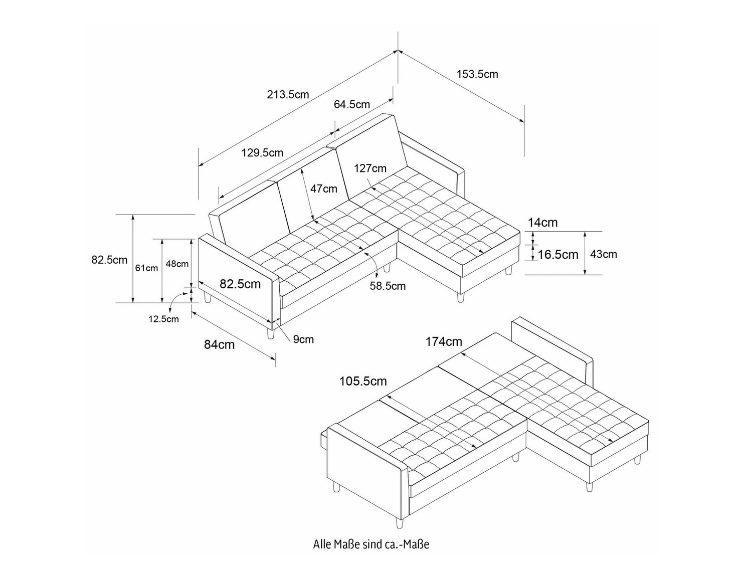 Minkštas kampas Tulsa 540 (Taupe)