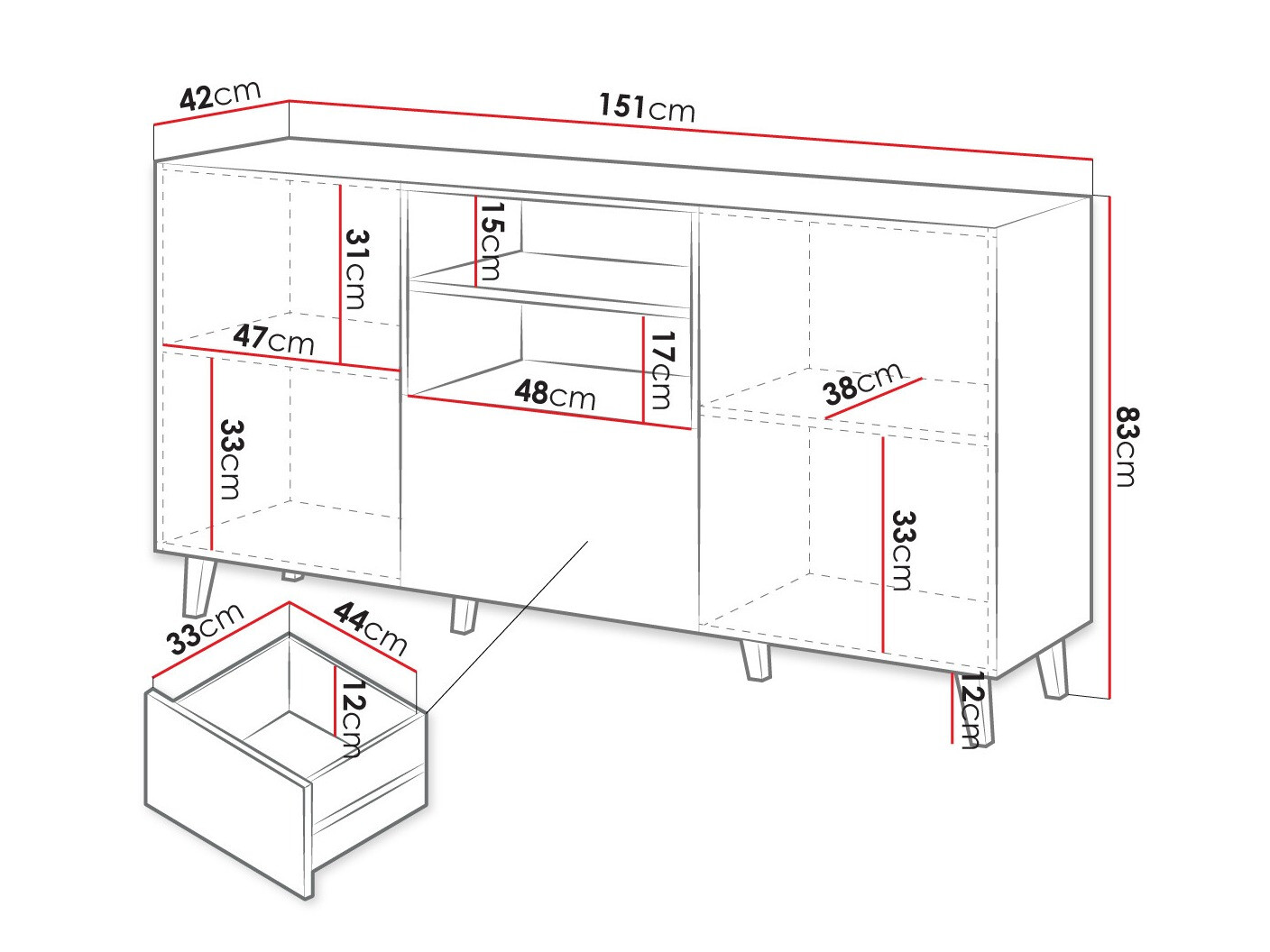 Komoda Remeta 109 (Antracitas)