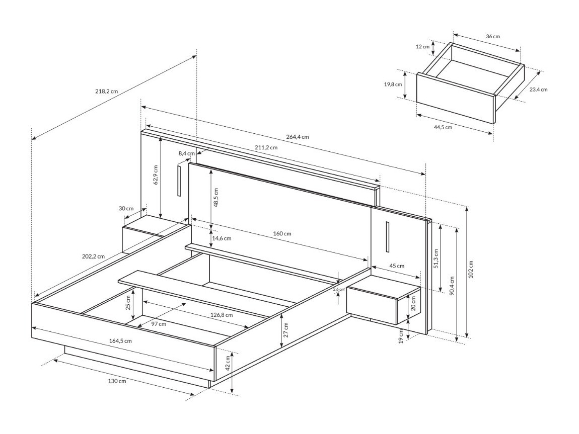 Lova Tororli 106 Su naktiniais staliukais