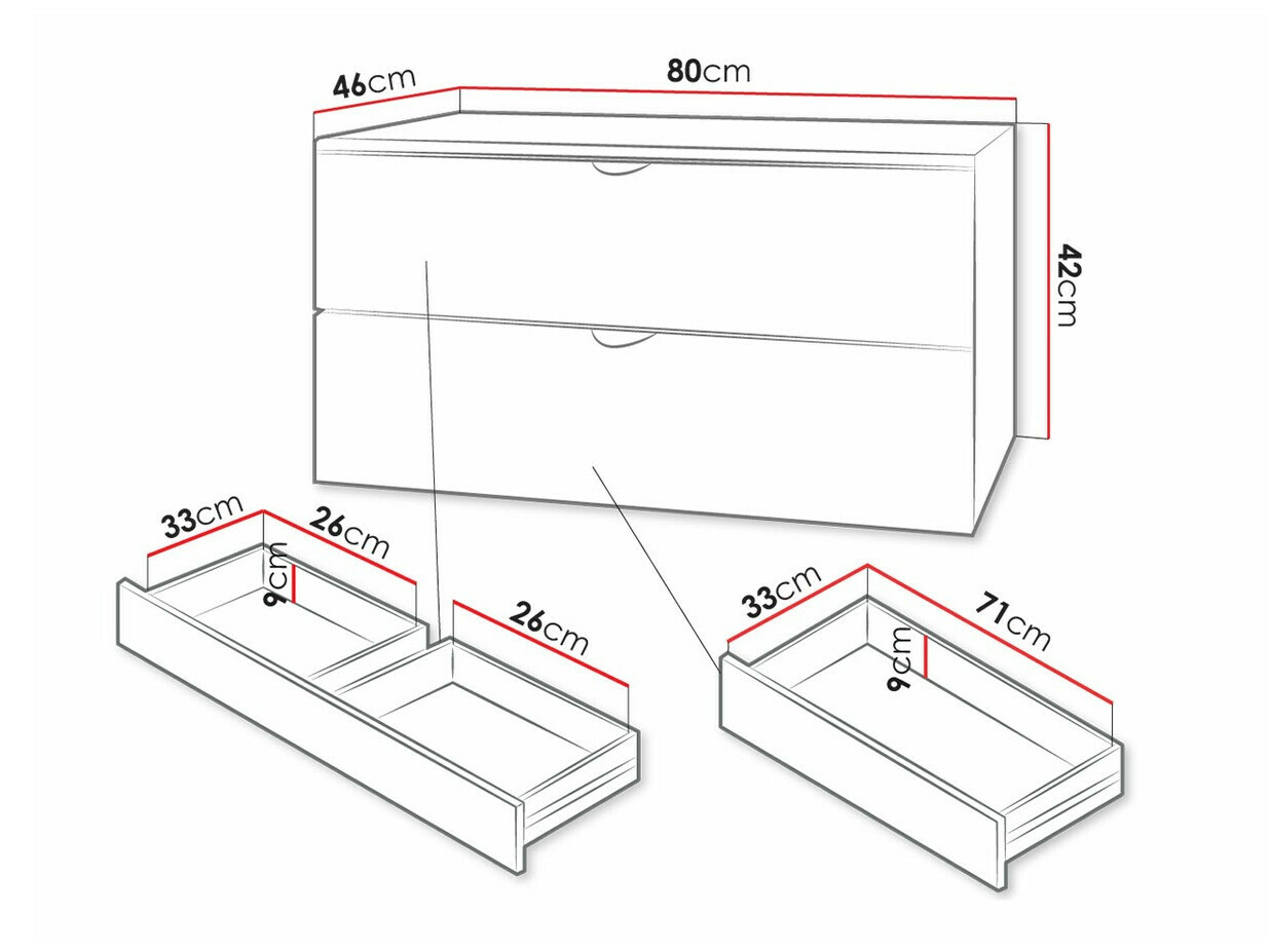 Pakabinama vonios spintelė praustuvui Fenenou 101 (Balta)