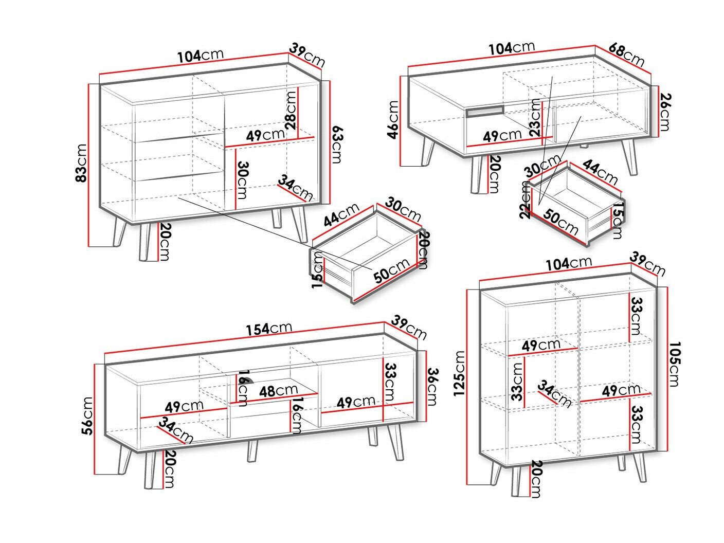 Svetainės komplektas Somelu 105