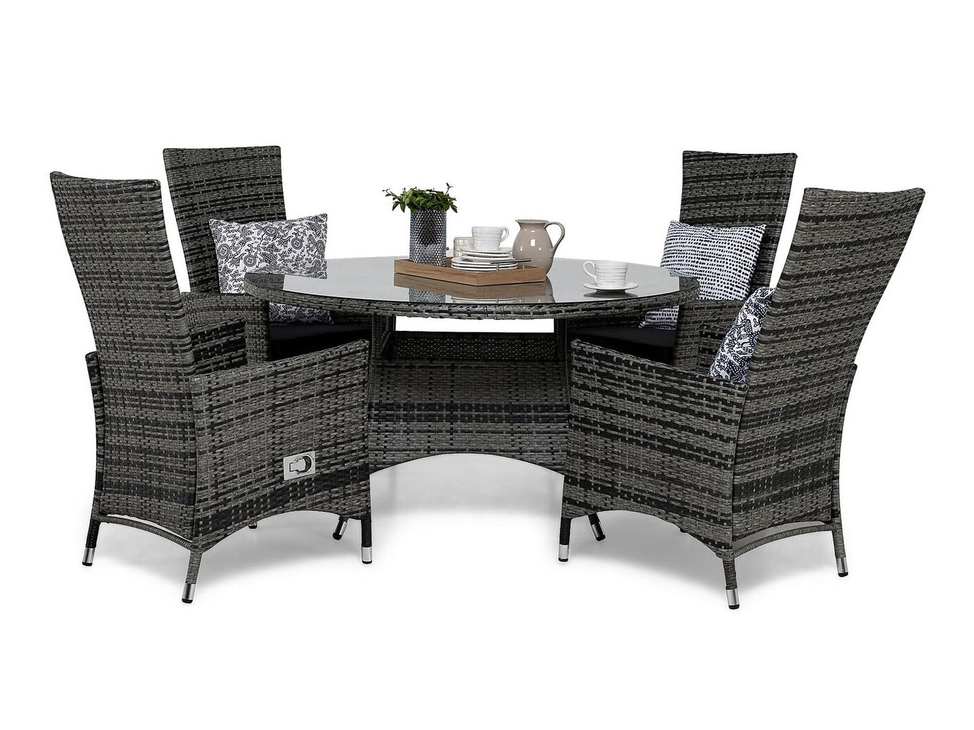 Stalo ir kėdžių komplektas Comfort Garden 1388 (Pilka)