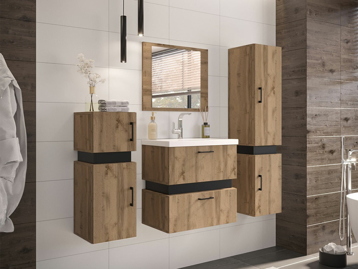 Vonios komplektas Hartford C100 (Votan ąžuolas + Juoda)