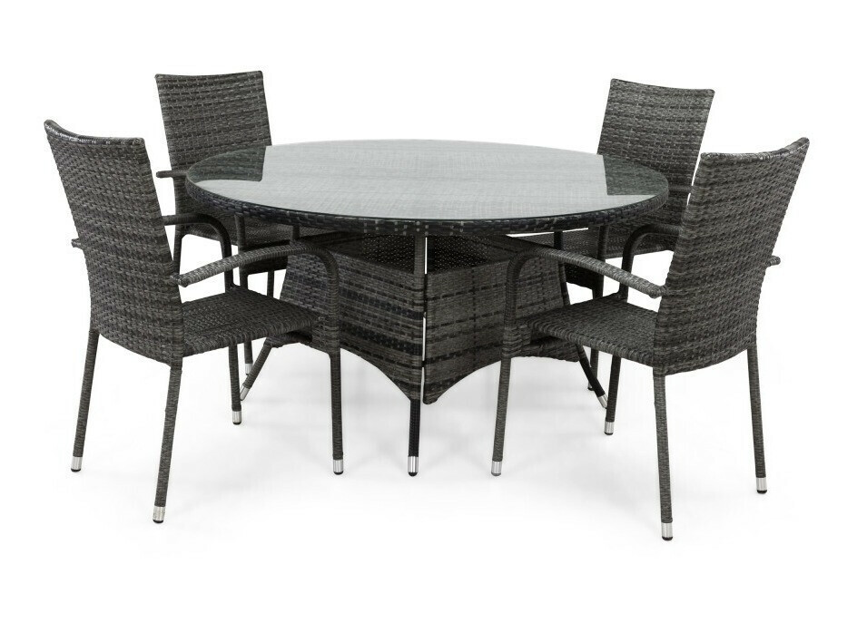 Stalo ir kėdžių komplektas Comfort Garden 1682 (Pilka)