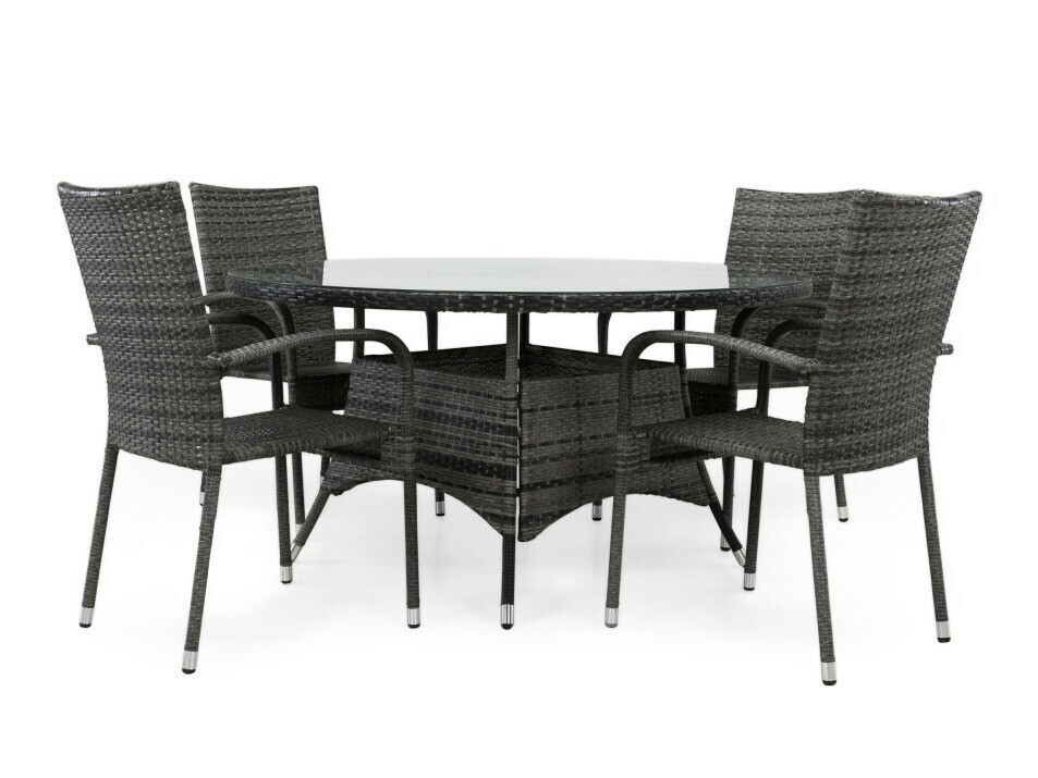 Stalo ir kėdžių komplektas Comfort Garden 1682 (Pilka)