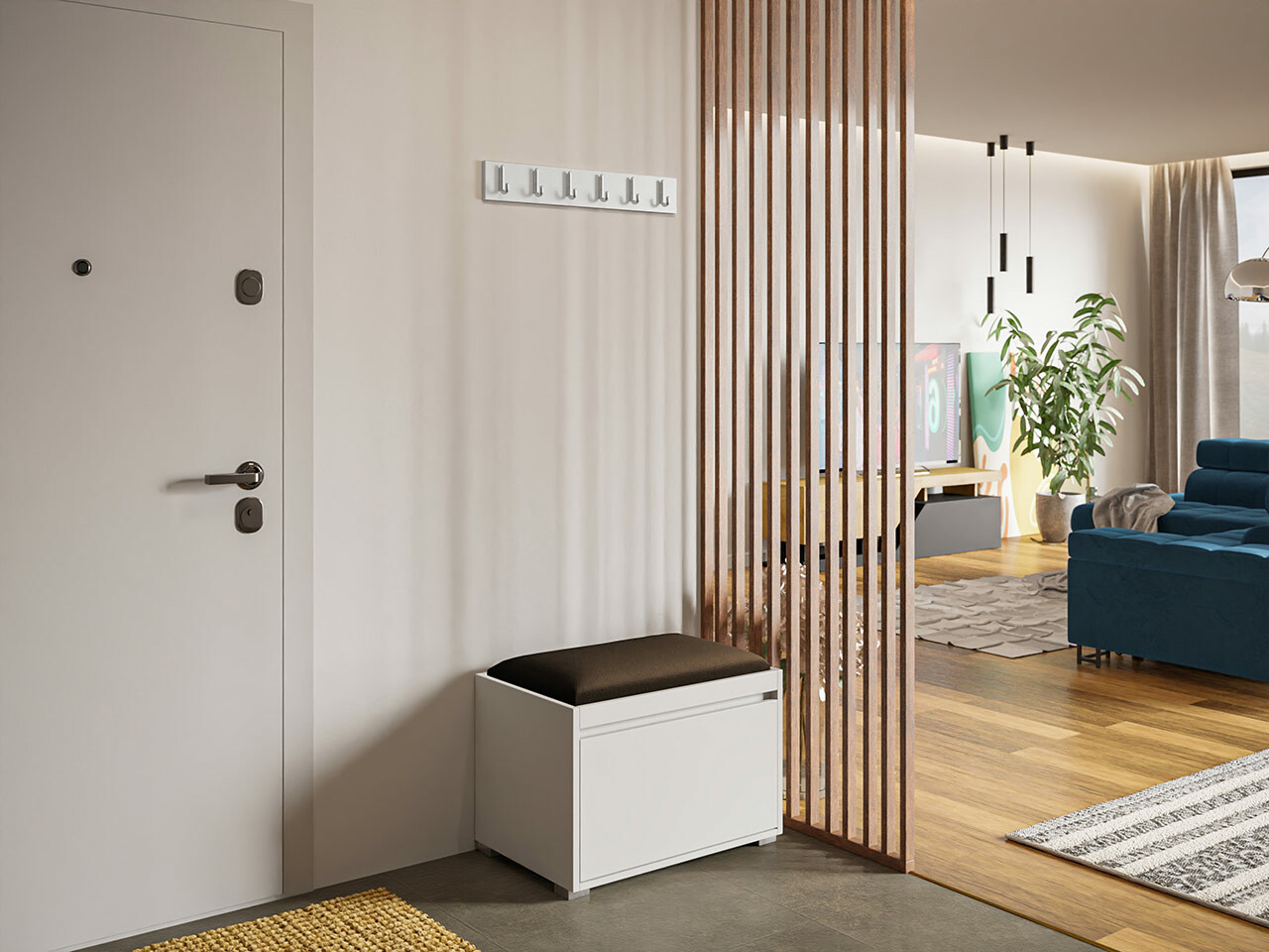 Prieškambario komplektas Comfivo 396 (Balta + Manila 04)