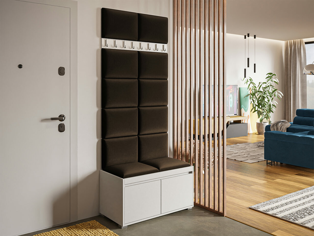 Prieškambario komplektas Comfivo Pinus IV (Balta + Manila 04)