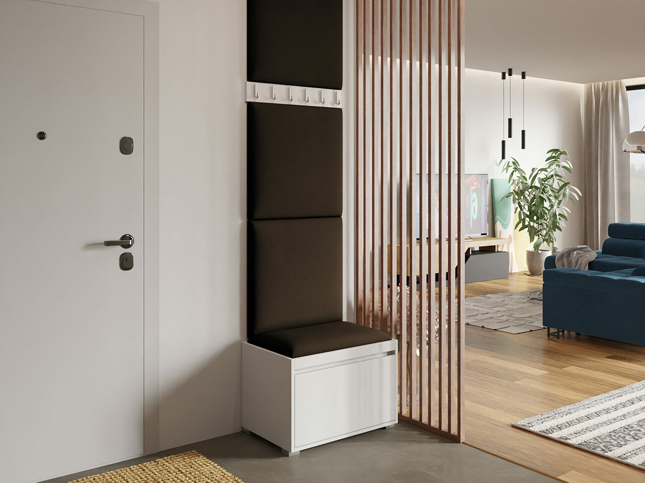 Prieškambario komplektas Comfivo Pinus IX (Balta + Manila 04)