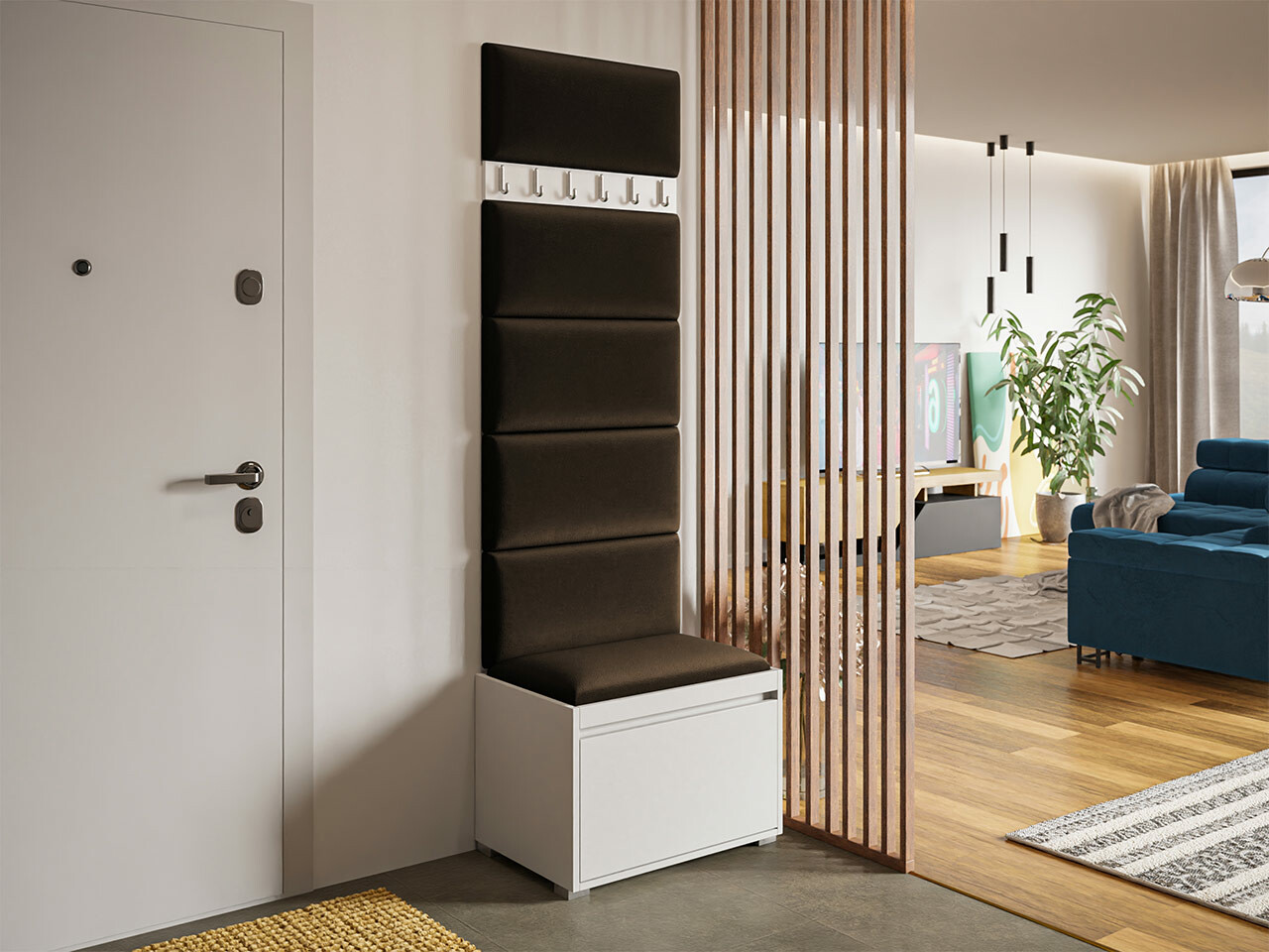 Prieškambario komplektas Comfivo Pinus V (Balta + Manila 04)