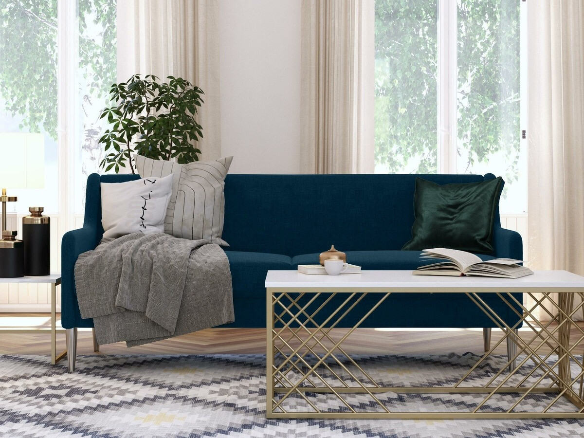 Sofa CosmoLiving by Cosmopolitan 124 (Mėlyna + Sidabrinė)