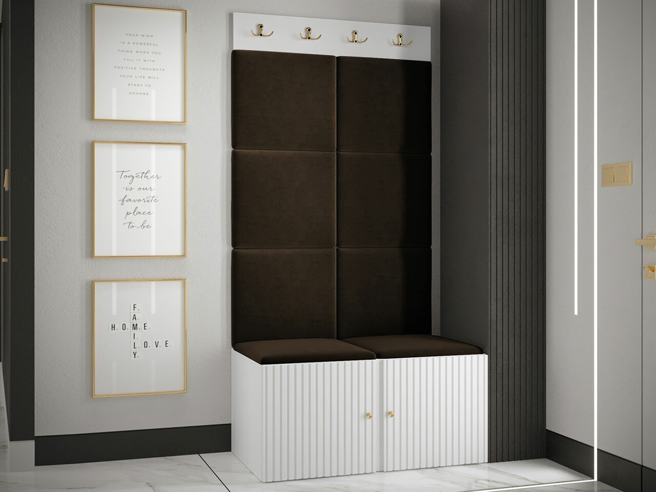 Prieškambario komplektas Hartford 383 (Balta)