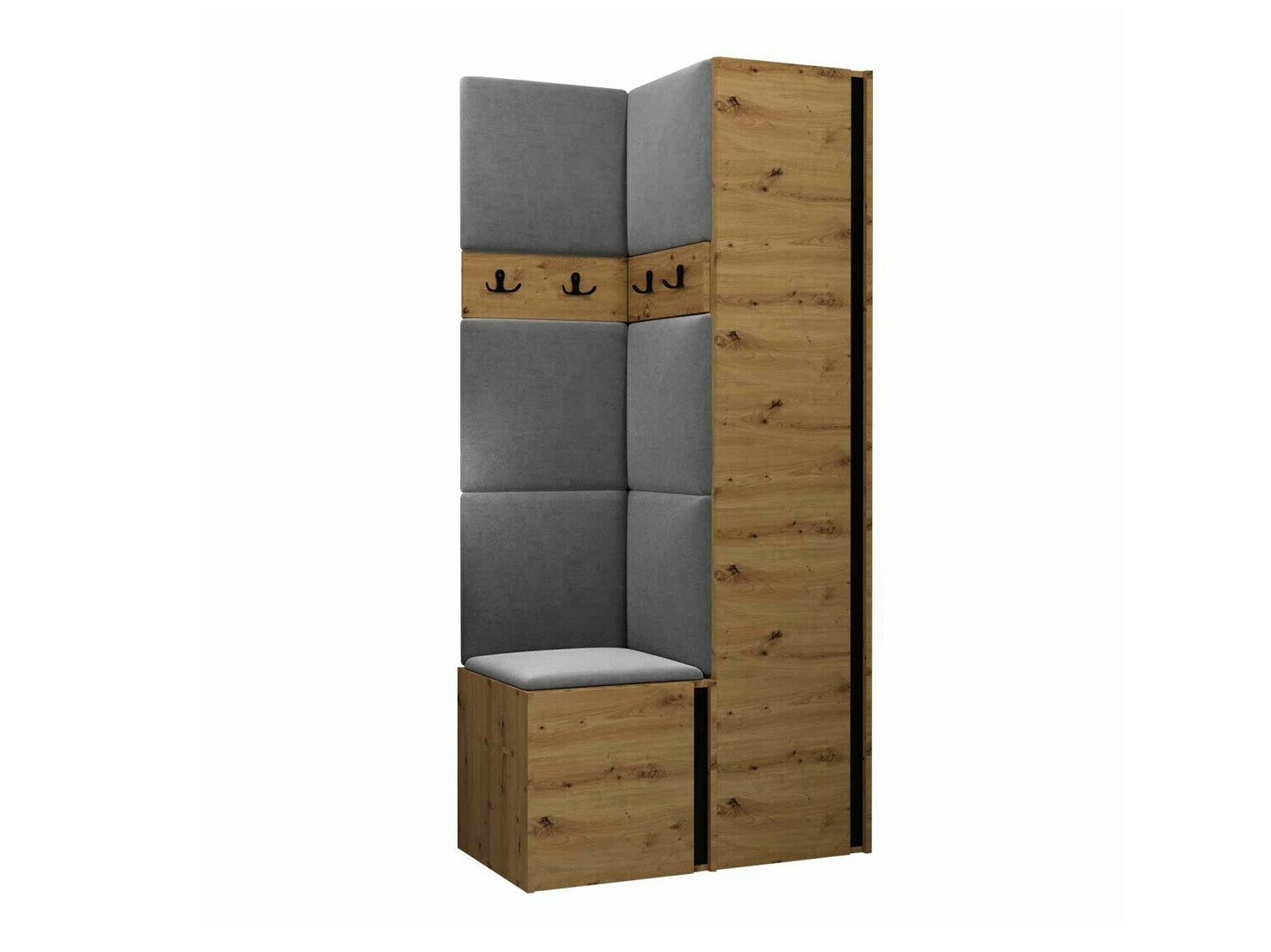 Prieškambario komplektas Pinis XXIV (Artisan ąžuolas + Juoda)