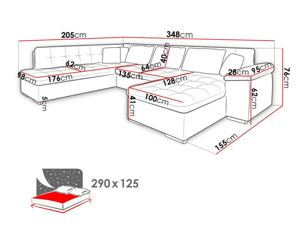 Minkštas kampas Comfivo Gemma III (Soft 017 + Lux 05 + Lux 06)