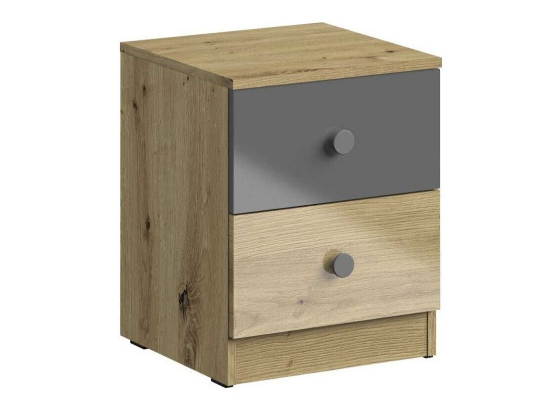 Naktinis staliukas Mirelbu 108 (Artisan ąžuolas + Blizgus pilkas)