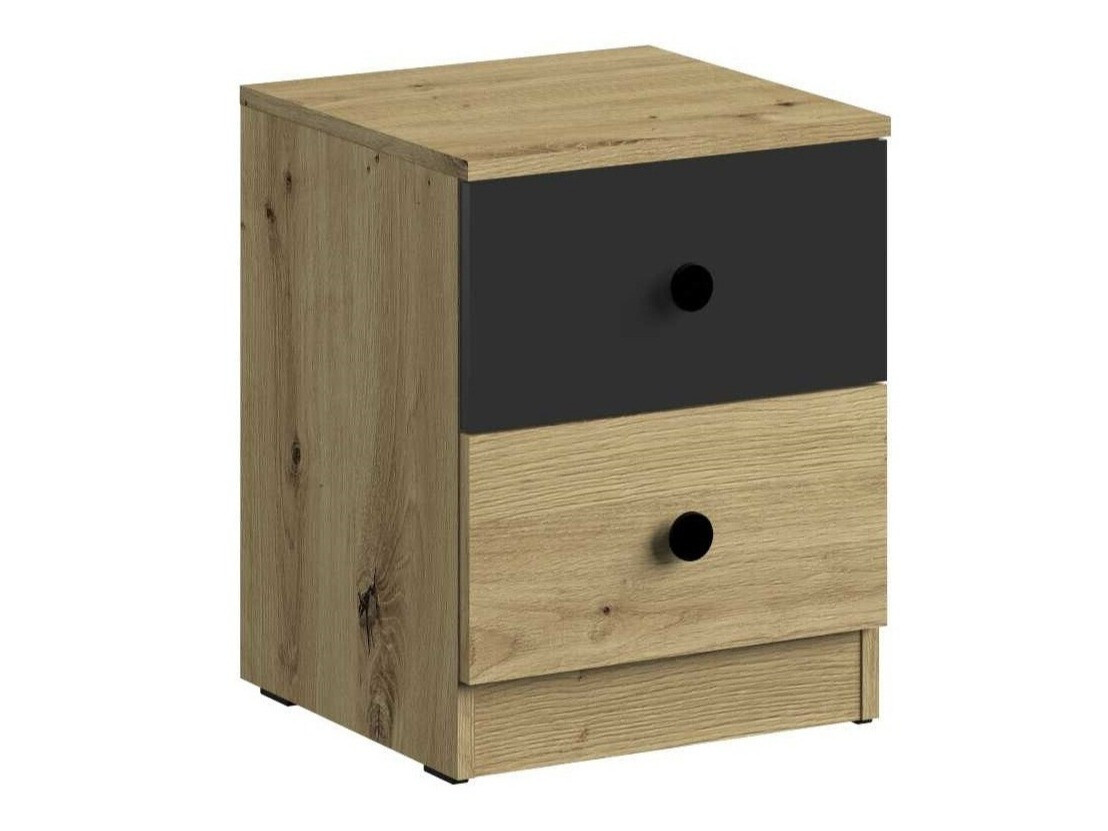 Naktinis staliukas Mirelbu 108 (Artisan ąžuolas + Juoda)