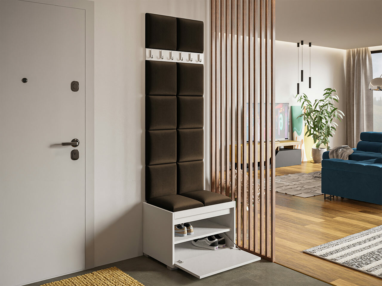 Prieškambario komplektas Comfivo Pinus VII (Balta + Manila 04)