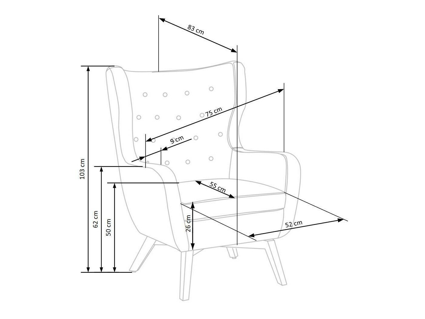 Fotelis Houston 836 (Geltona + Šviesus medis)