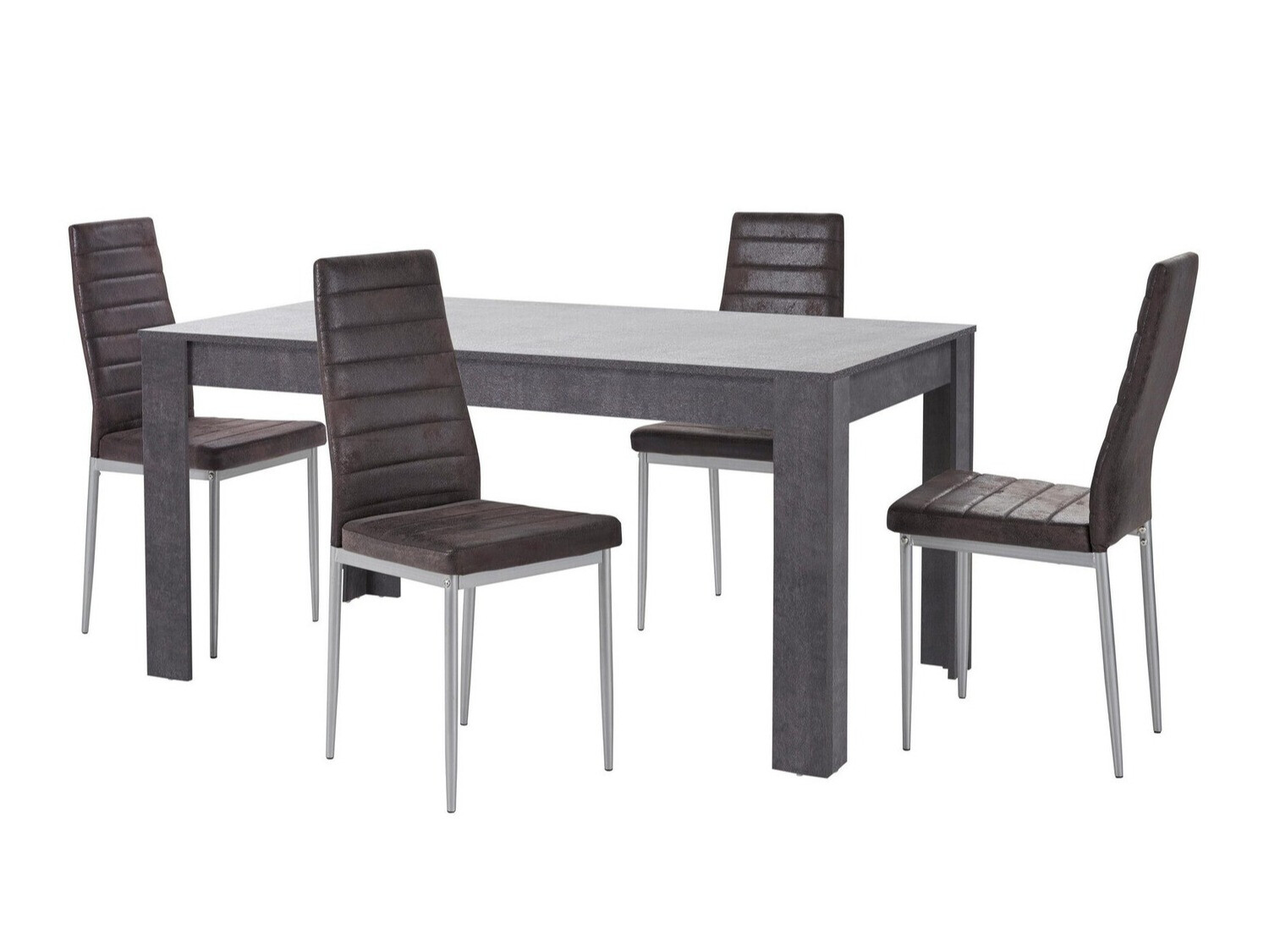 Valgomojo komplektas Denton 605 (Antracitas + Sidabrinė)