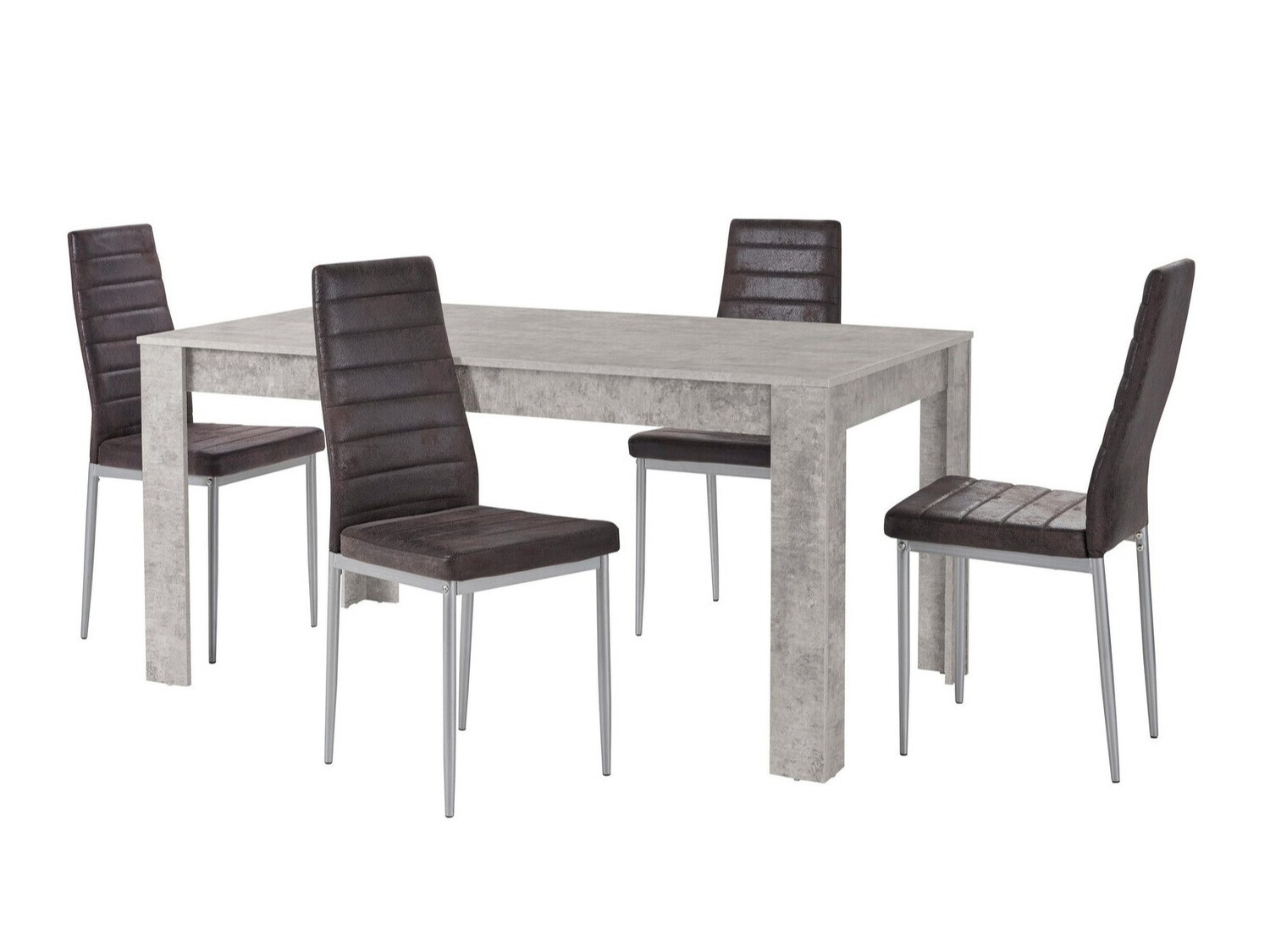 Valgomojo komplektas Denton 606 (Antracitas + Sidabrinė)