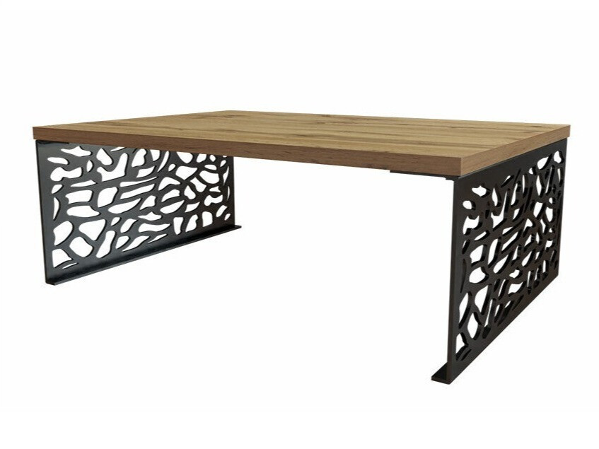 Žurnalinis staliukas Germantown 107 (Ąžuolas + Matinė juoda)