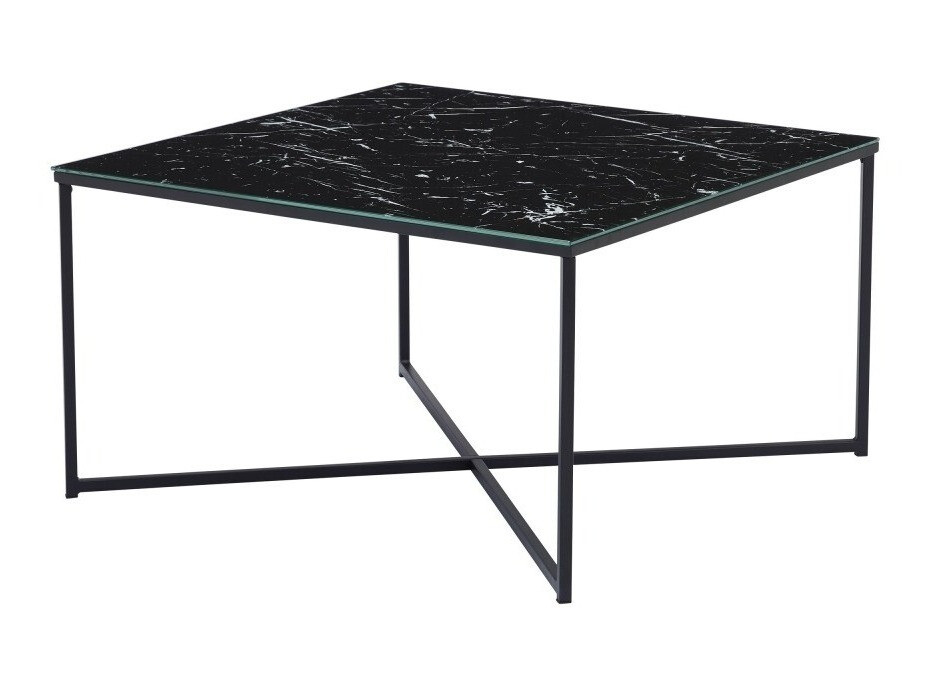 Žurnalinis staliukas Riverton 381 (Juodas marmuras + Juoda)
