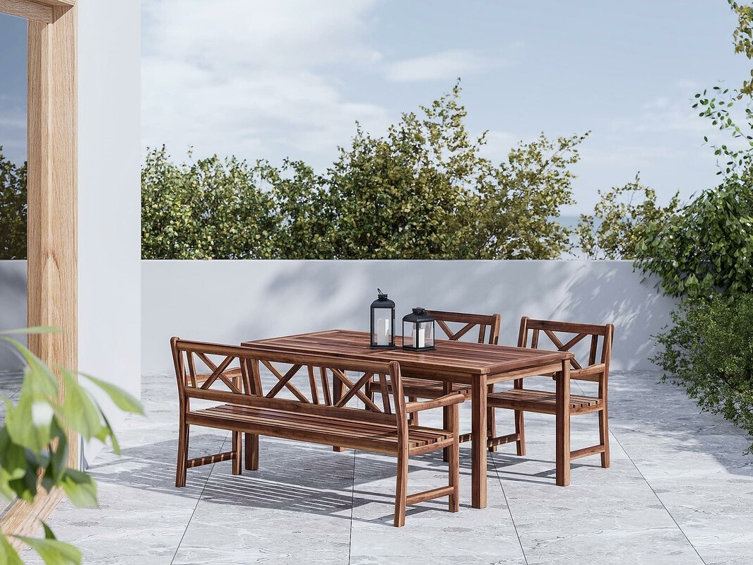 Stalo ir kėdžių komplektas Riverton 657 (Ruda)