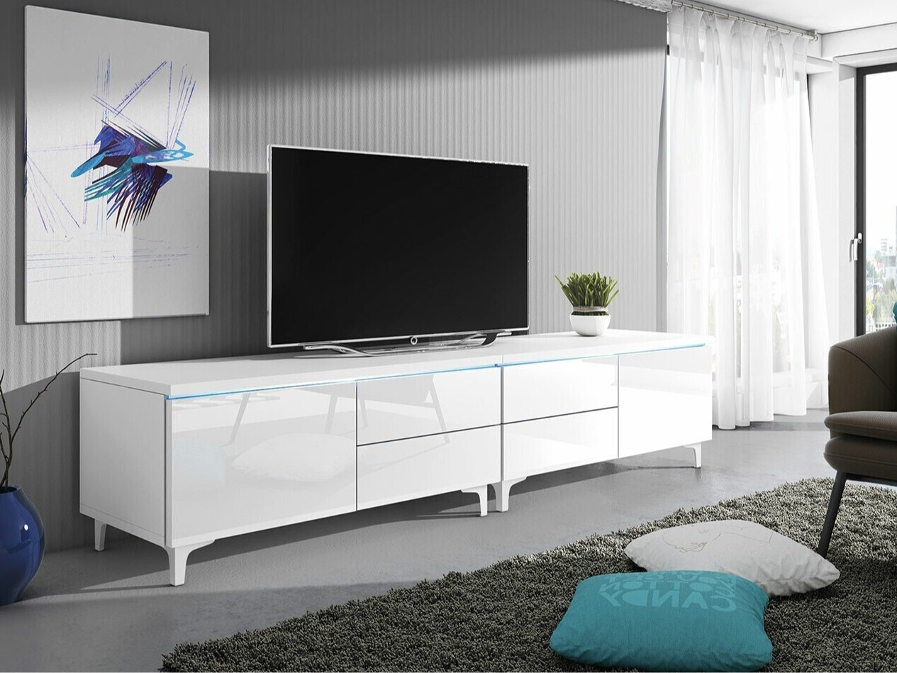 TV staliukas Hortus I (Balta + Blizgi balta)