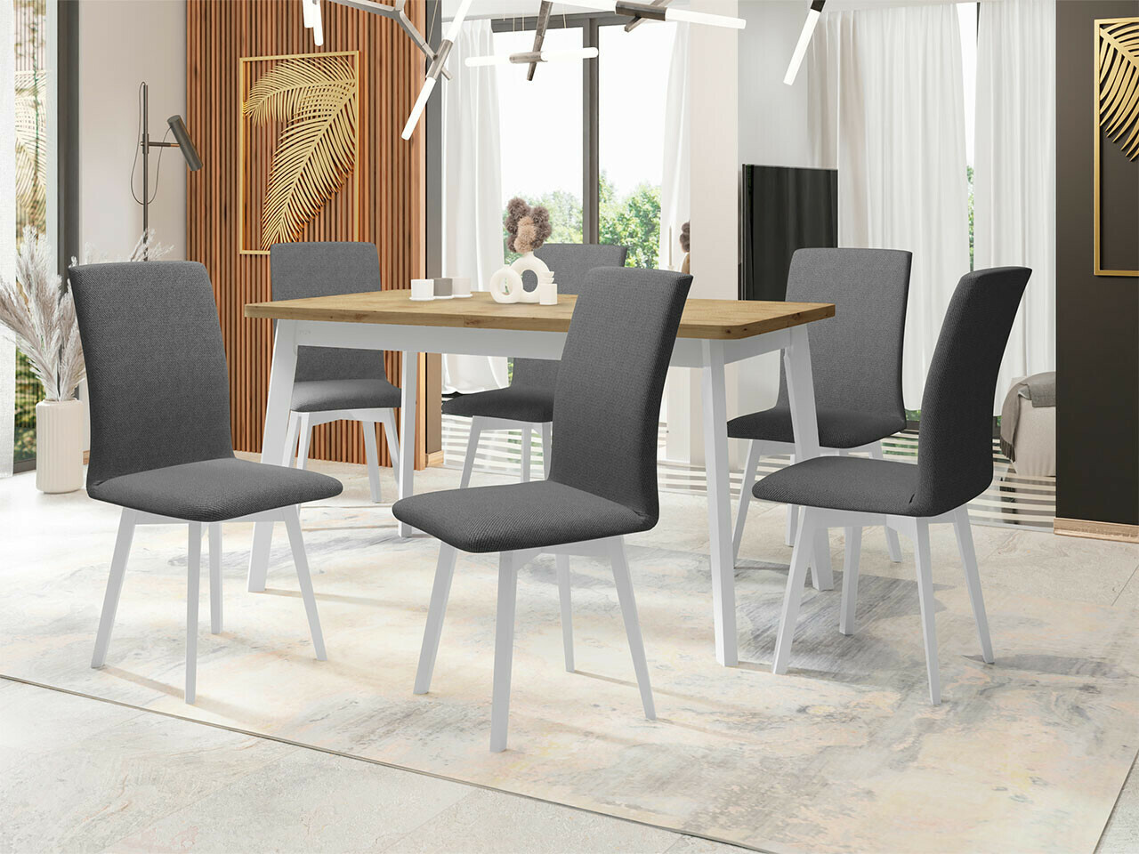 Valgomojo komplektas Victorville 291 (Artisan ąžuolas + Balta)